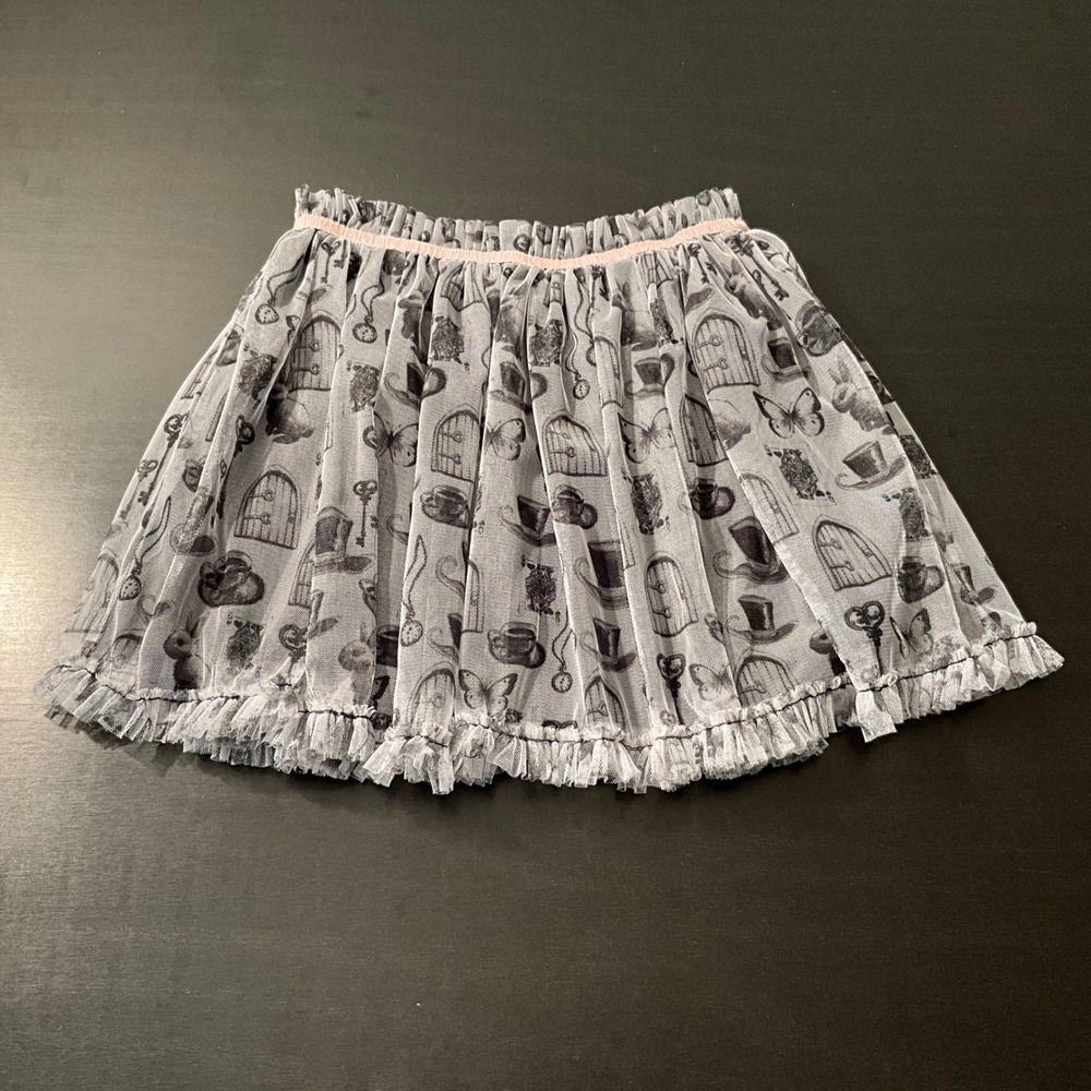 Disney Signed Alice in Wonderland Skirt‎ Girl's Size S (7/8) Tulle Tea Party